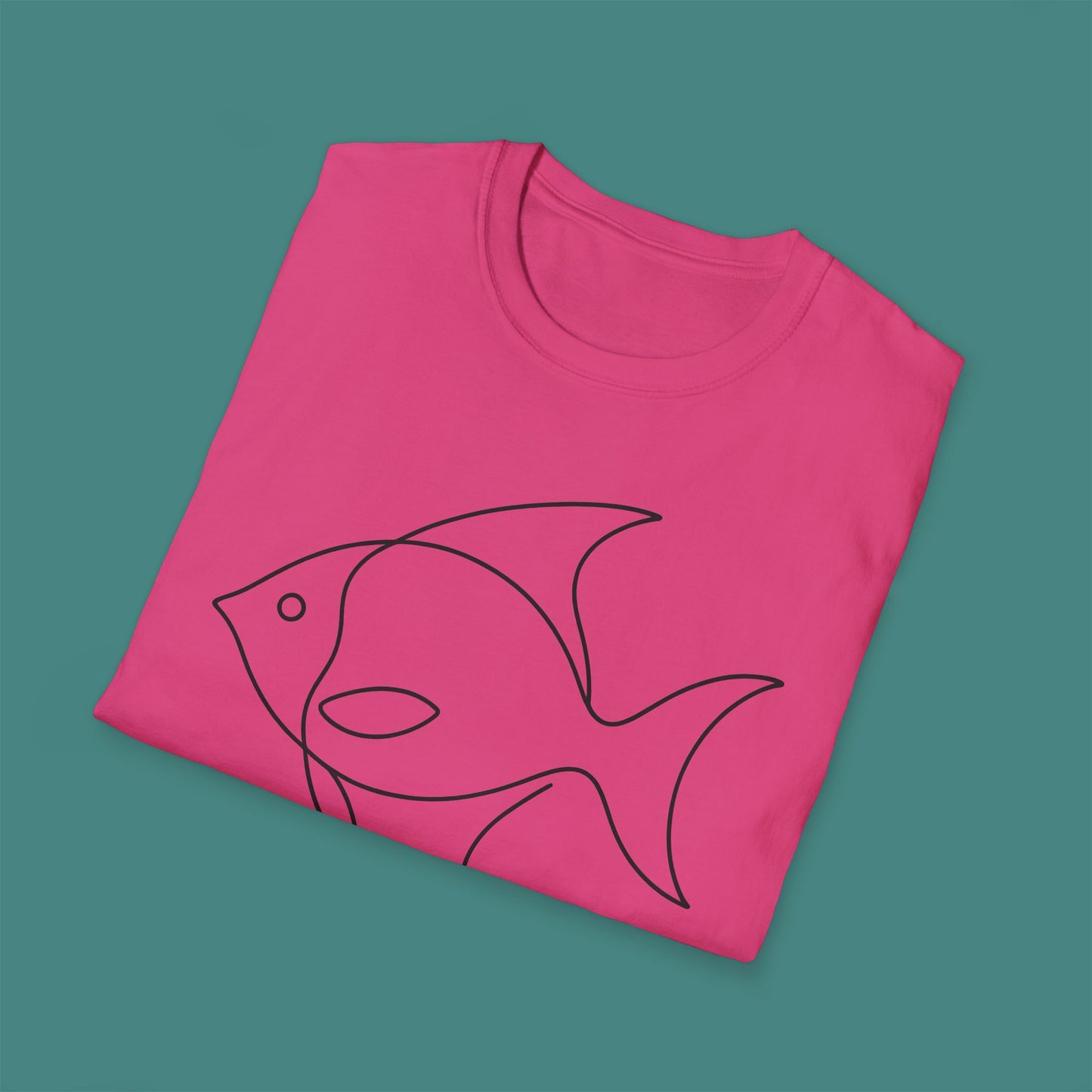 Minimalist Line Art Fish Unisex T-Shirt