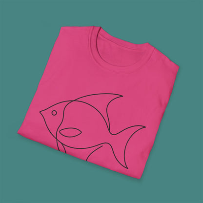 Minimalist Line Art Fish Unisex T-Shirt