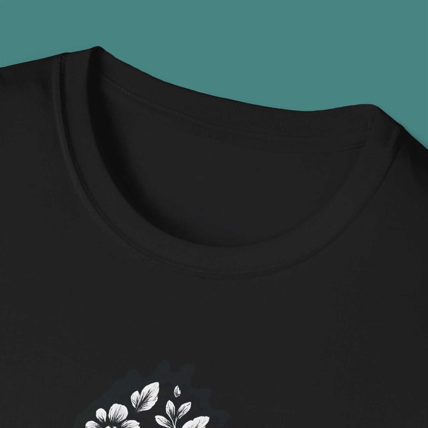 Floral Seahorse Silhouette Unisex T-Shirt