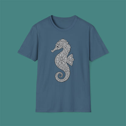Intricate Mandala Seahorse Unisex T-Shirt