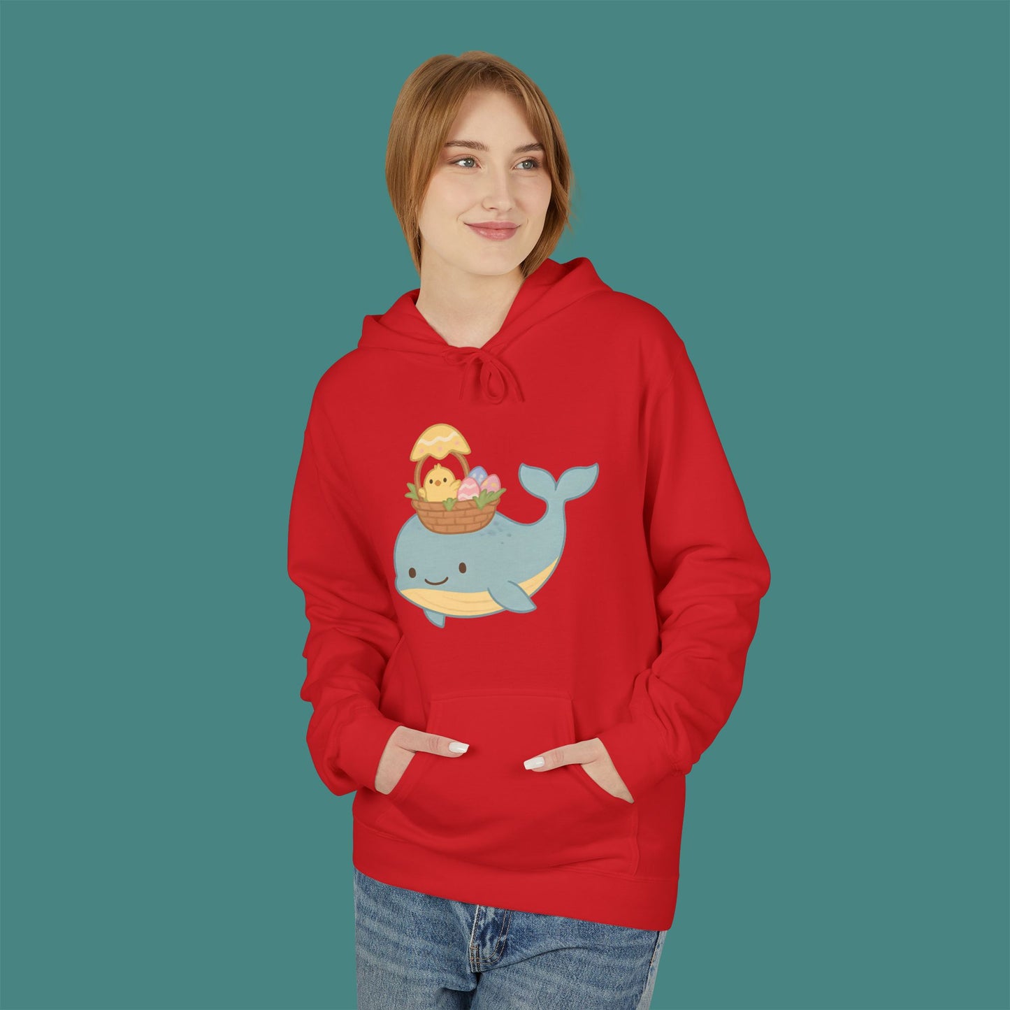 Easter Whale Fleece Unisex Hoodie