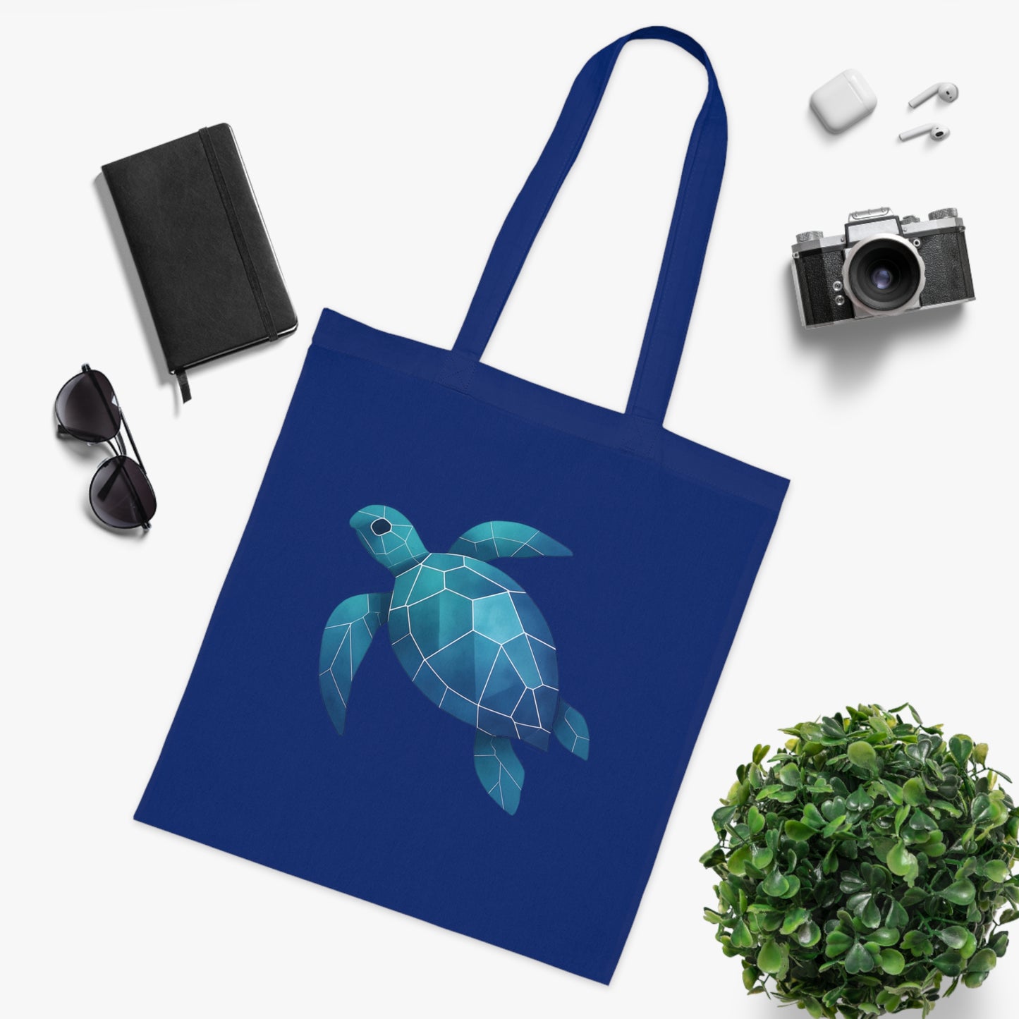Geometric Polygon Turtle Tote Bag