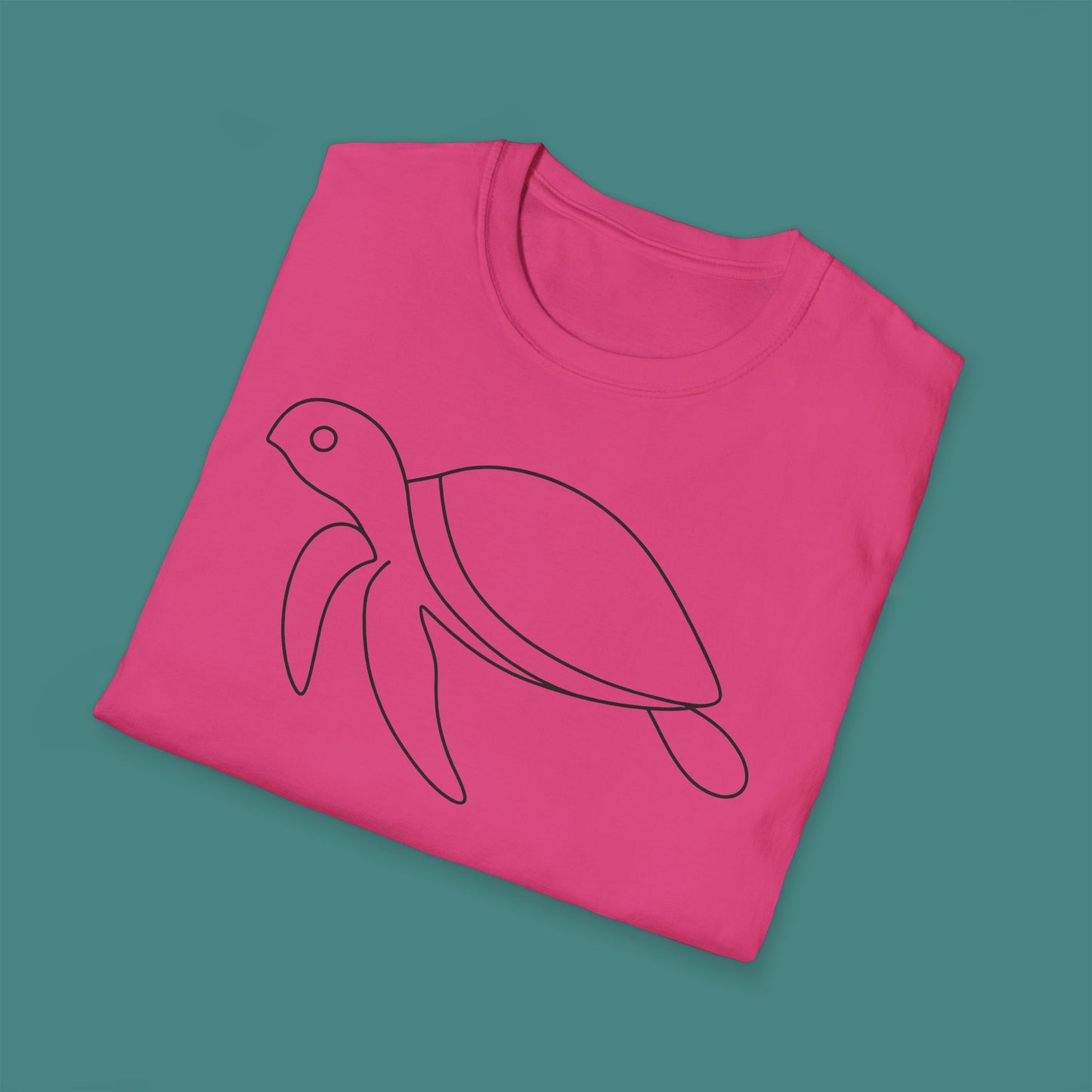 Minimalist Line Art Turtle Unisex T-Shirt