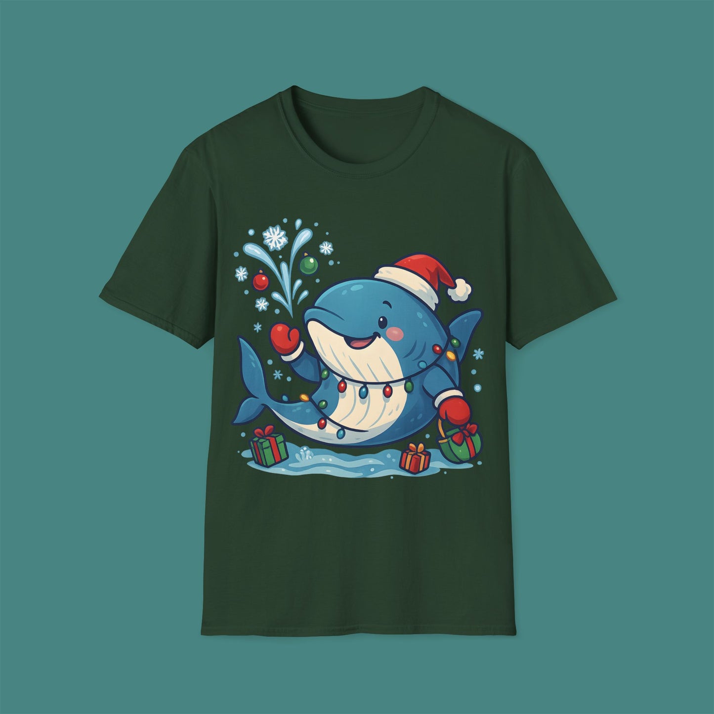 Christmas Whale Unisex T-Shirt