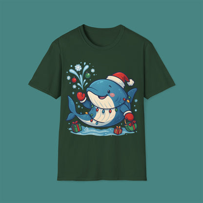 Christmas Whale Unisex T-Shirt