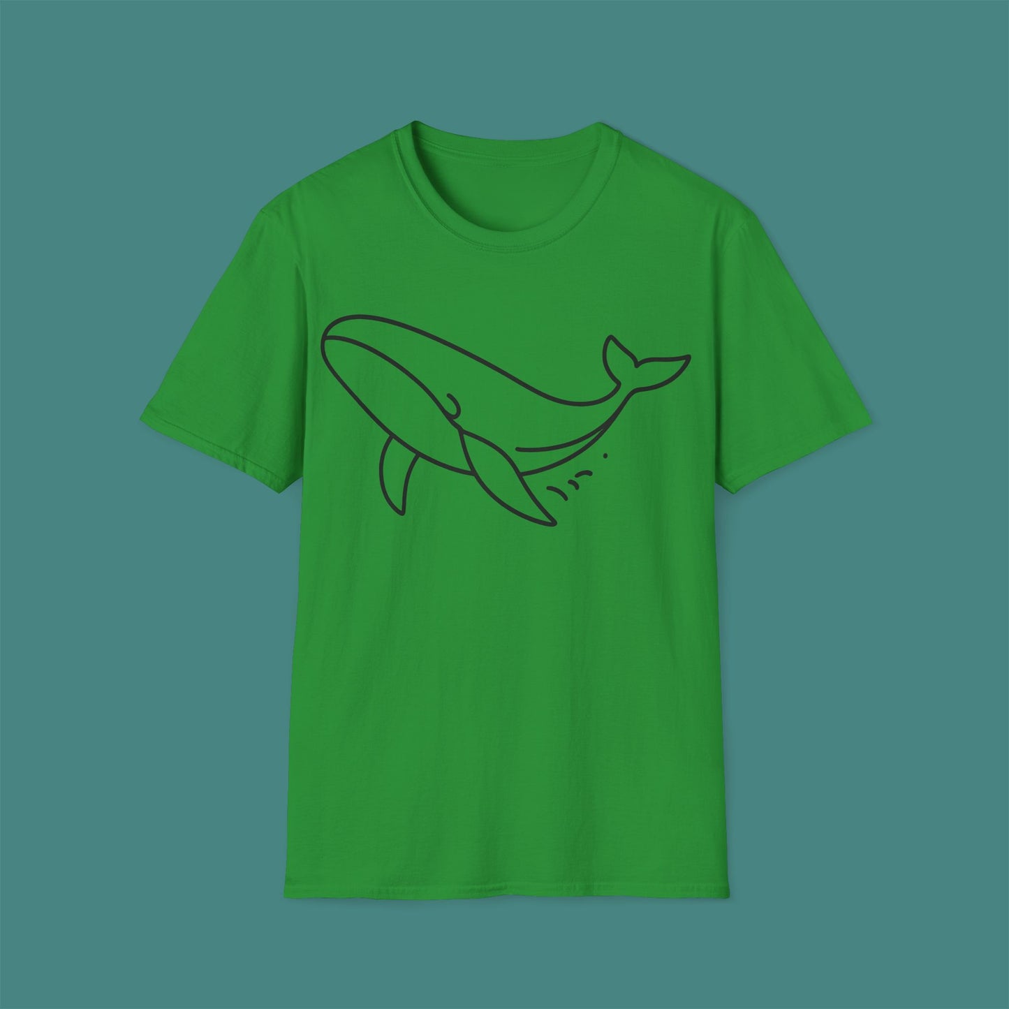 Minimalist Line Art Whale Unisex T-Shirt