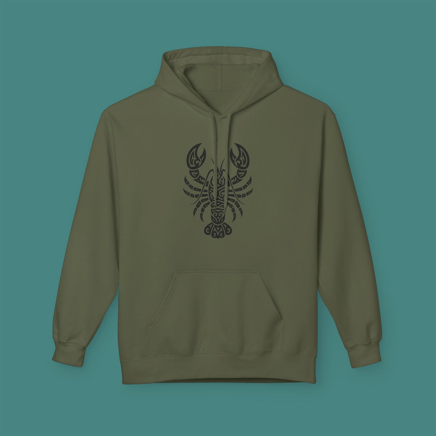 Tribal Tattoo Lobster Fleece Unisex Hoodie