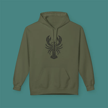 Tribal Tattoo Lobster Fleece Unisex Hoodie