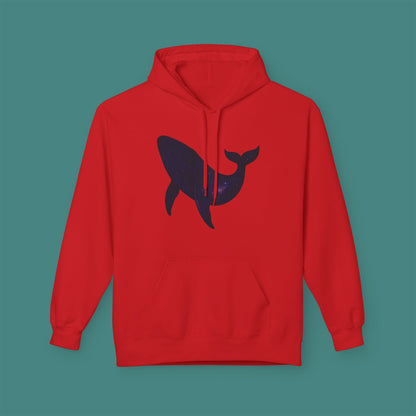 Cosmic Galaxy Whale Fleece Unisex Hoodie