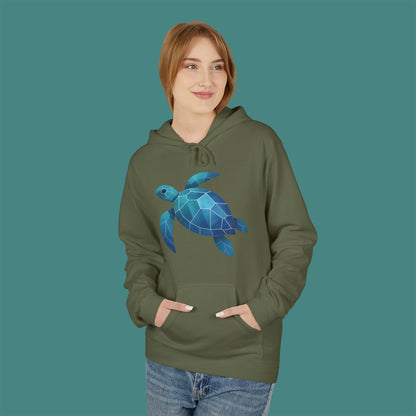 Geometric Polygon Turtle Fleece Unisex Hoodie