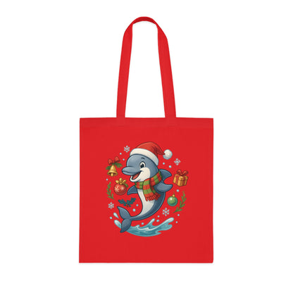 Christmas Dolphin Tote Bag