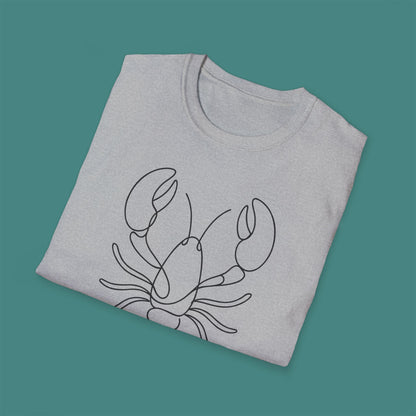 Minimalist Line Art Lobster Unisex T-Shirt