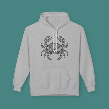 Intricate Mandala Crab Fleece Unisex Hoodie