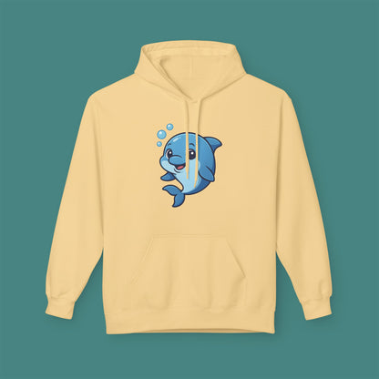 Cartoon Cute Dolphin Fleece Unisex Hoodie