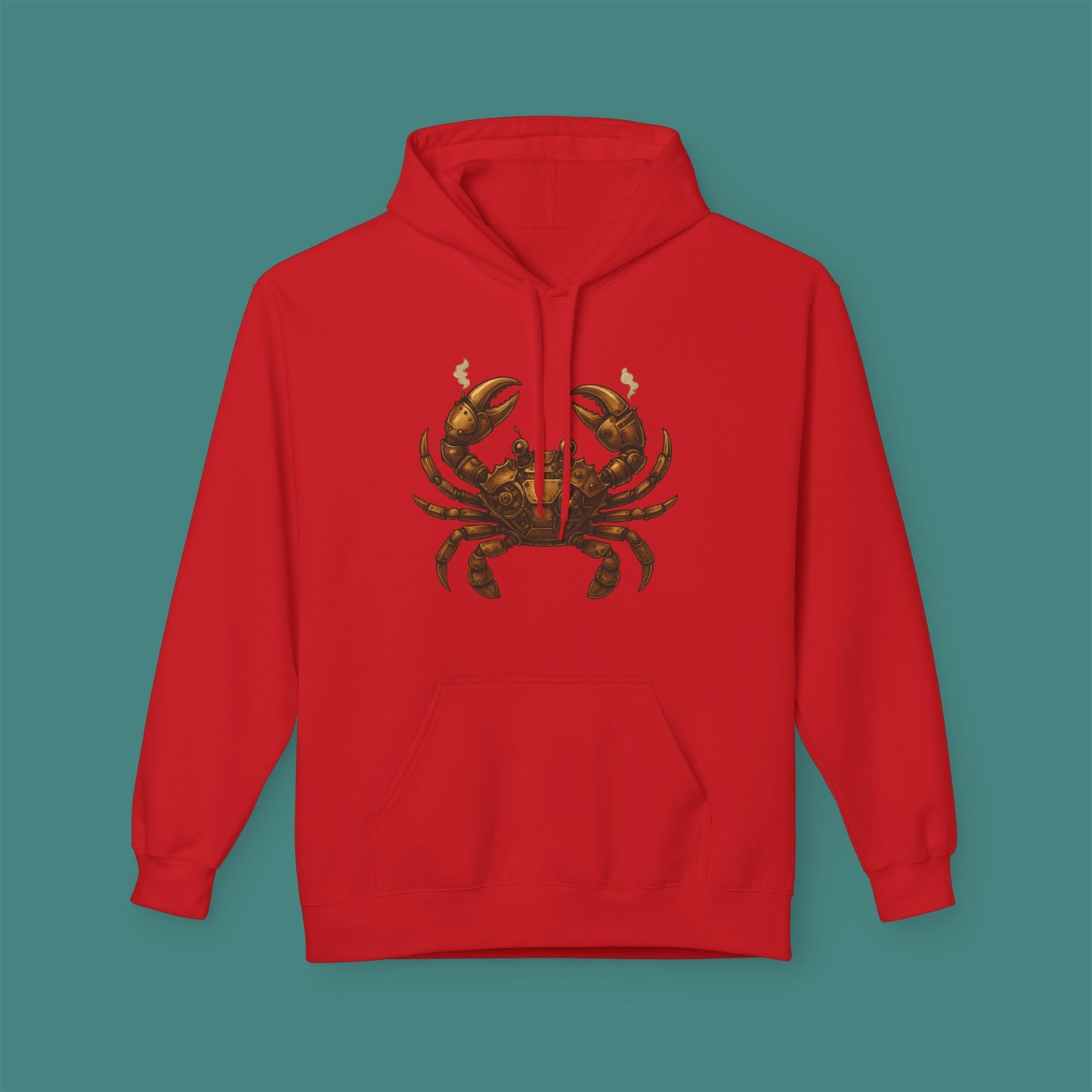 Steampunk Mechanical Crab Fleece Unisex Hoodie