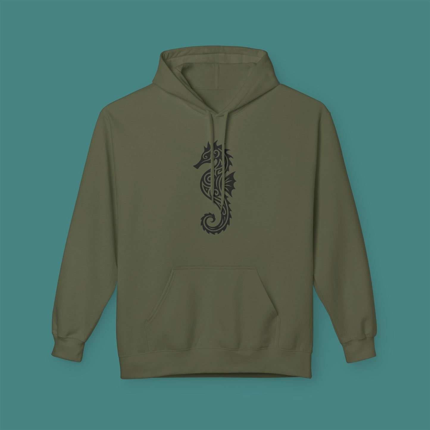 Tribal Tattoo Seahorse Fleece Unisex Hoodie