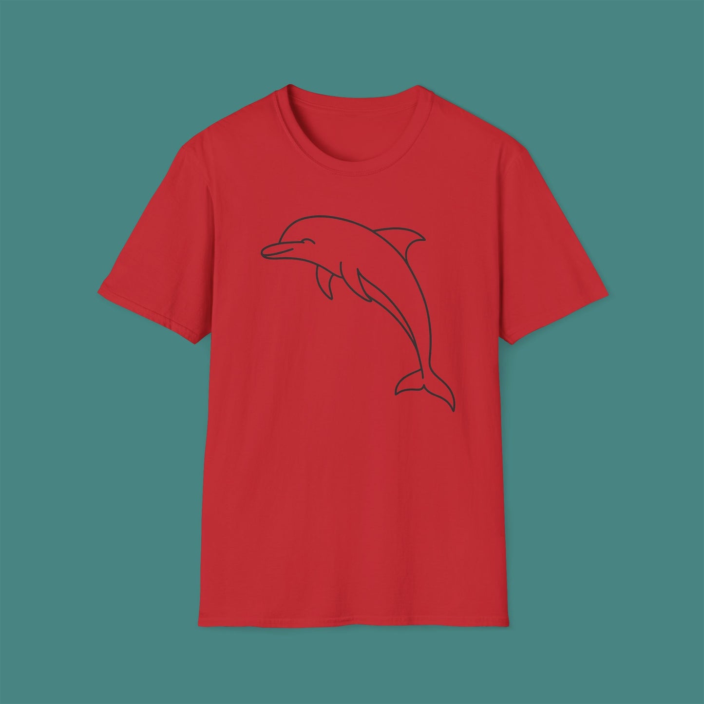 Minimalist Line Art Dolphin Unisex T-Shirt
