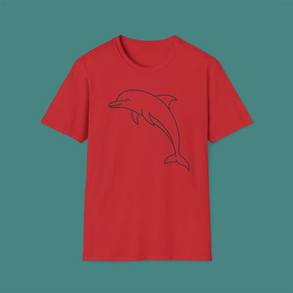 Minimalist Line Art Dolphin Unisex T-Shirt