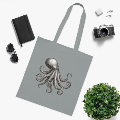 Vintage Etching Octopus Tote Bag
