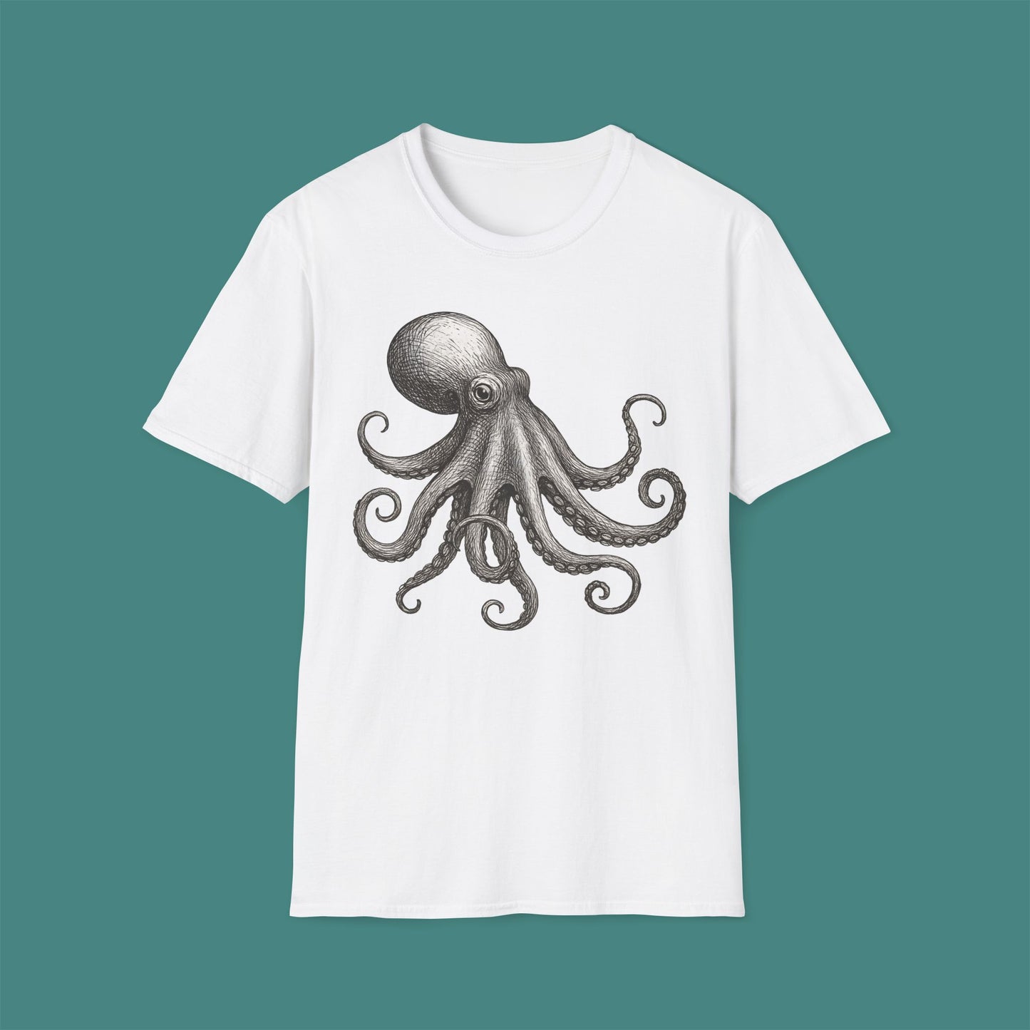 Vintage Etching Octopus Unisex T-Shirt