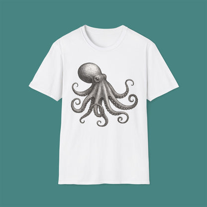 Vintage Etching Octopus Unisex T-Shirt