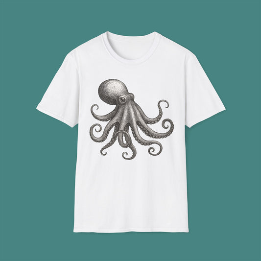 Vintage Etching Octopus Unisex T-Shirt