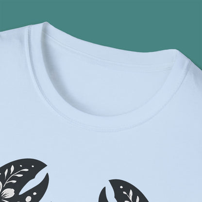 Floral Lobster Silhouette Unisex T-Shirt
