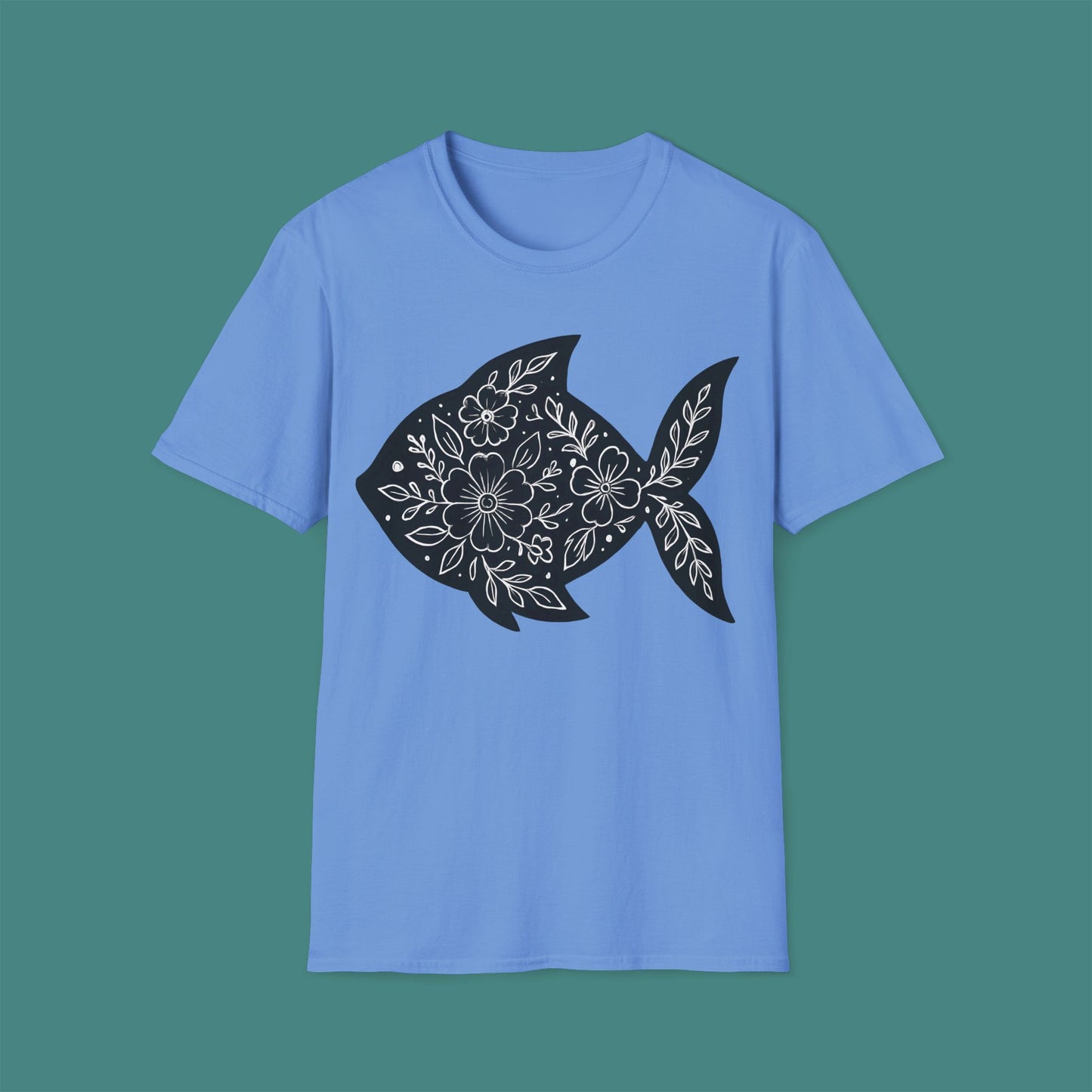 Floral Fish Silhouette Unisex T-Shirt