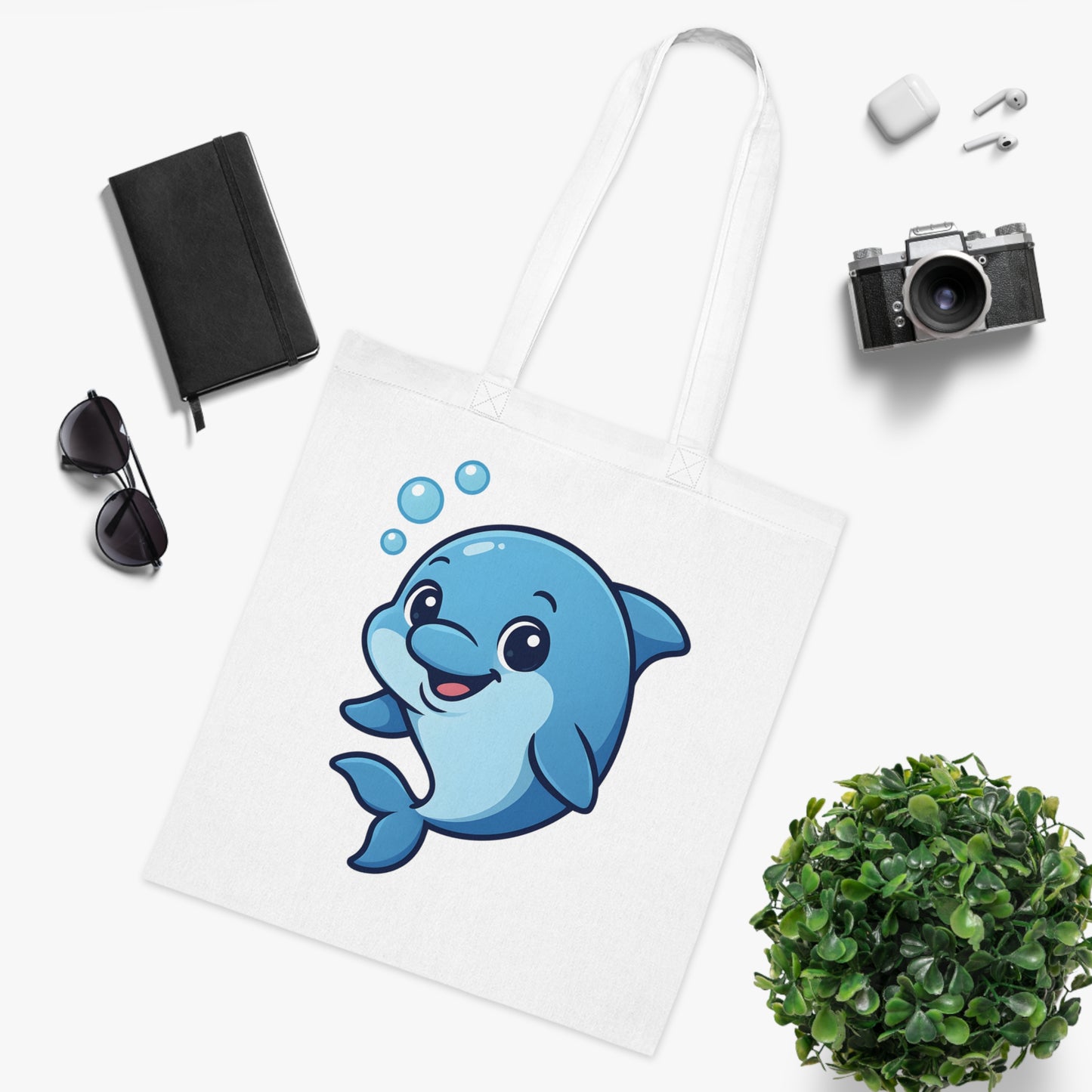 Cartoon Cute Dolphin Tote Bag