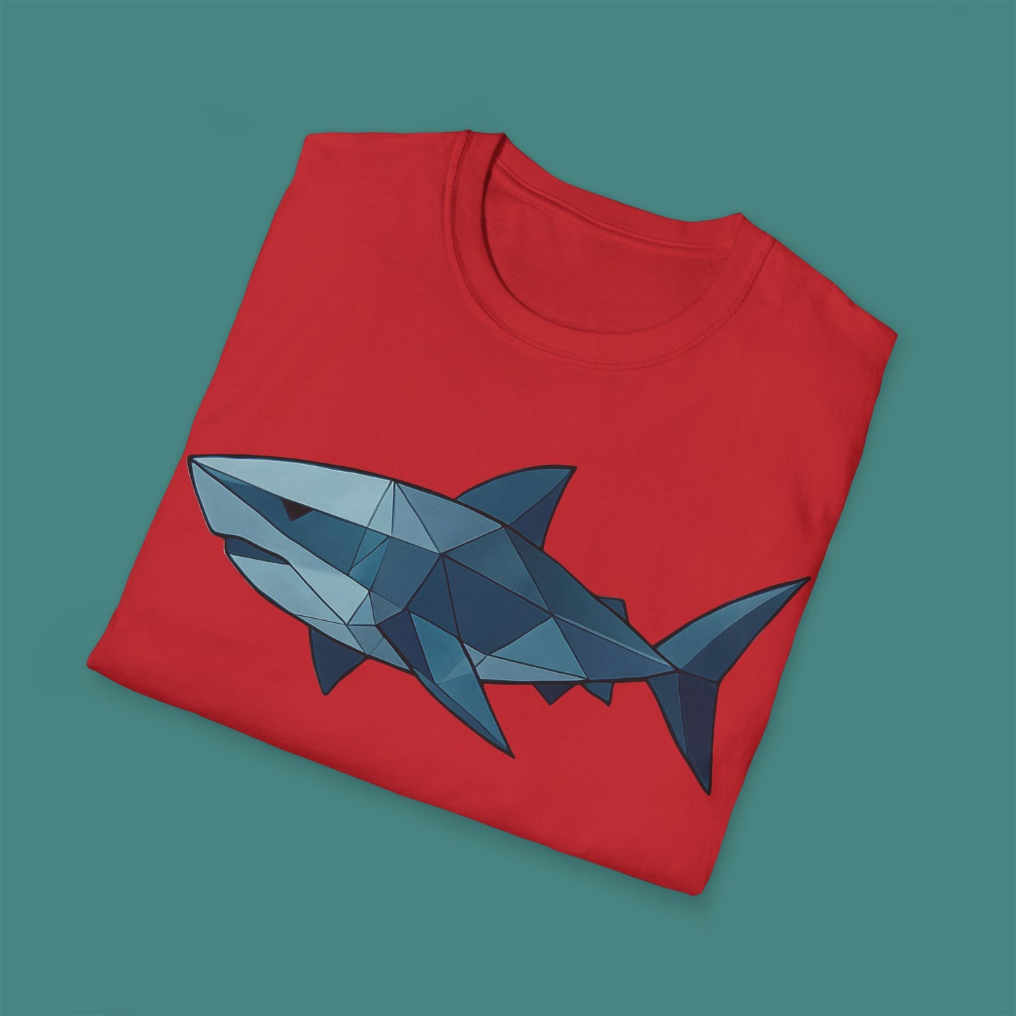 Geometric Polygon Shark Unisex T-Shirt
