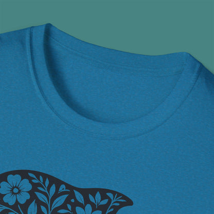 Floral Dolphin Silhouette Unisex T-Shirt