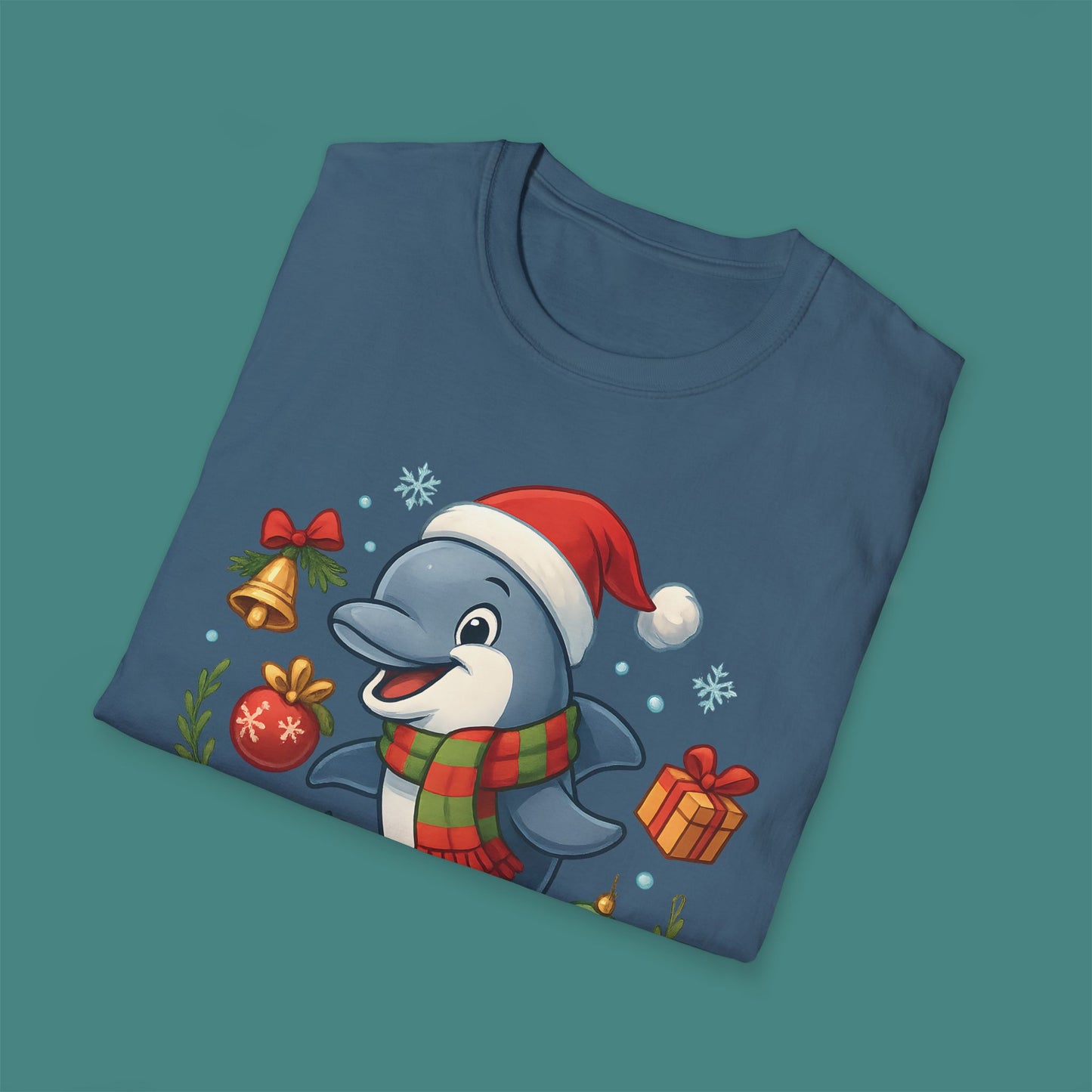 Christmas Dolphin Unisex T-Shirt