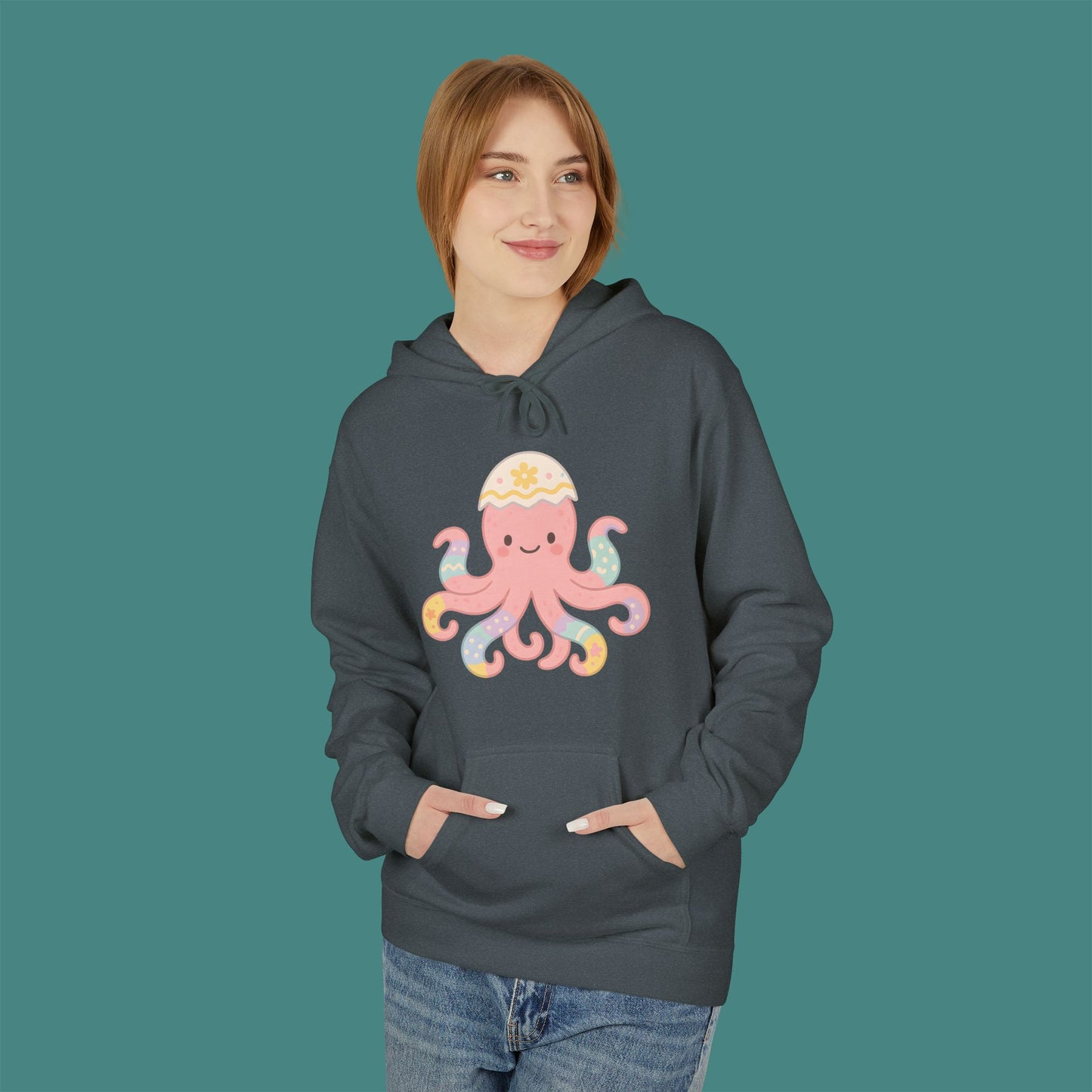 Easter Octopus Fleece Unisex Hoodie