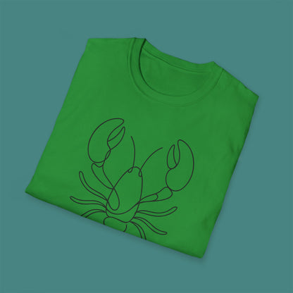 Minimalist Line Art Lobster Unisex T-Shirt