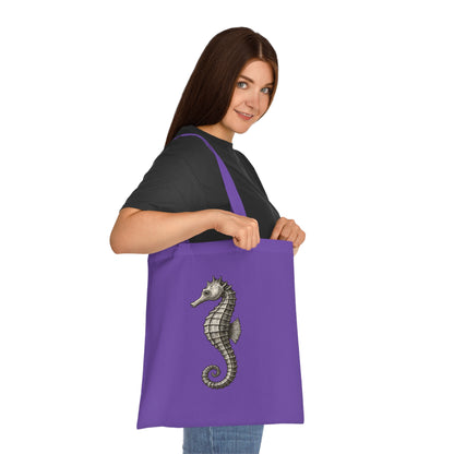 Vintage Etching Seahorse Tote Bag