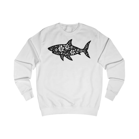 Floral Shark Silhouette Unisex Sweatshirt