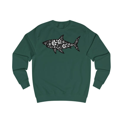 Floral Shark Silhouette Unisex Sweatshirt