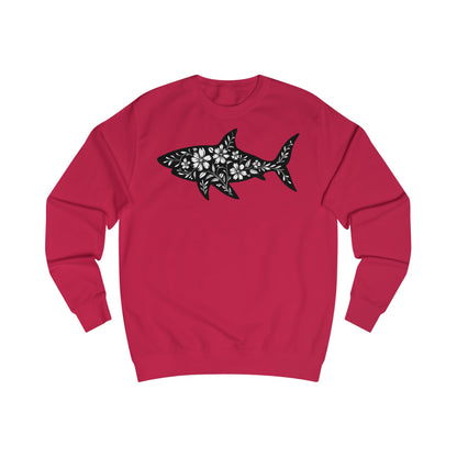 Floral Shark Silhouette Unisex Sweatshirt