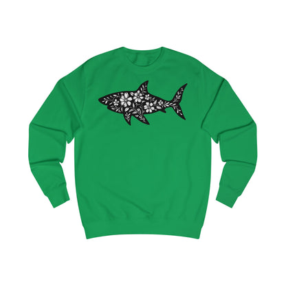 Floral Shark Silhouette Unisex Sweatshirt
