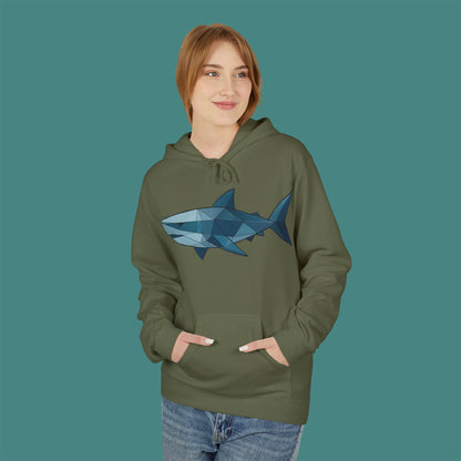 Geometric Polygon Shark Fleece Unisex Hoodie