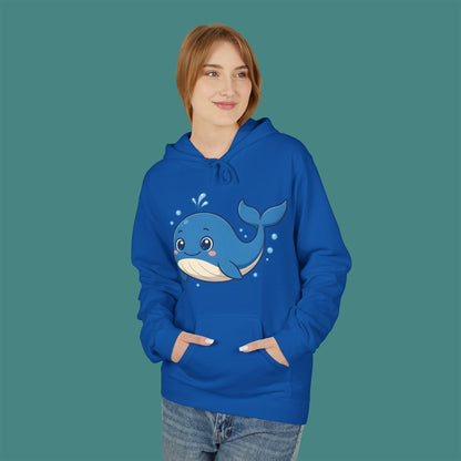Cartoon Cute Whale Fleece Unisex Hoodie