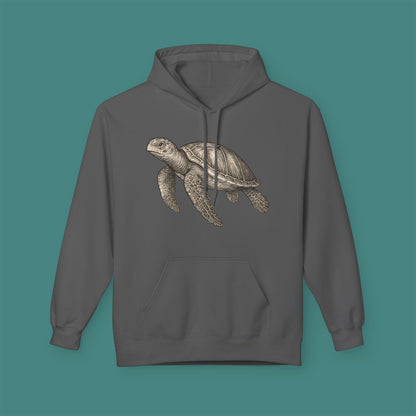 Vintage Etching Turtle Fleece Unisex Hoodie
