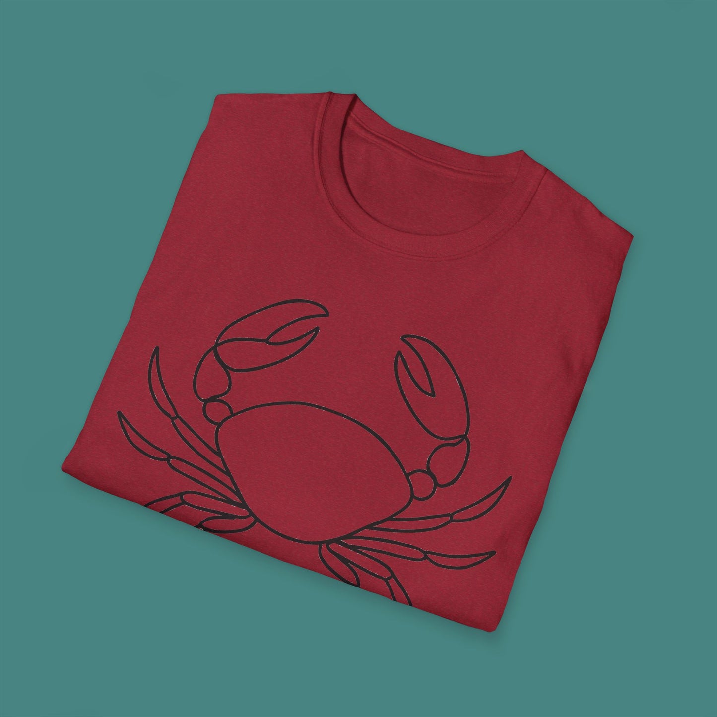 Minimalist Line Art Crab Unisex T-Shirt