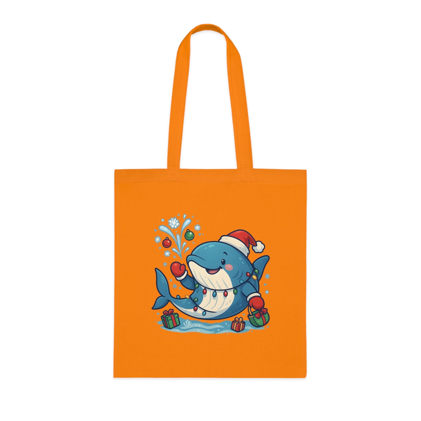 Christmas Whale Tote Bag