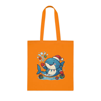 Christmas Whale Tote Bag