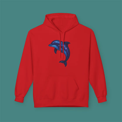 Cosmic Galaxy Dolphin Fleece Unisex Hoodie