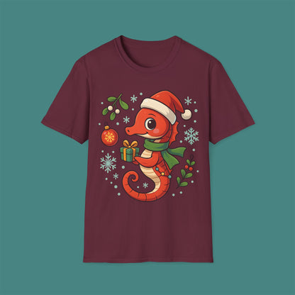 Christmas Seahorse Unisex T-Shirt