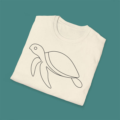 Minimalist Line Art Turtle Unisex T-Shirt