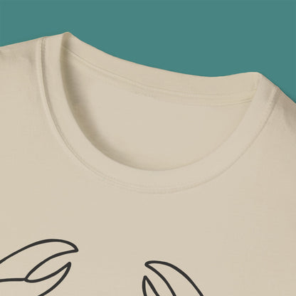 Minimalist Line Art Crab Unisex T-Shirt