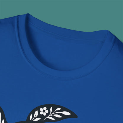 Floral Turtle Silhouette Unisex T-Shirt